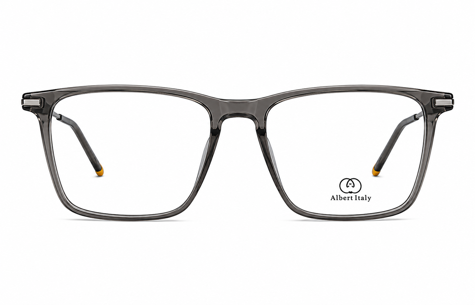 Albert Italy Translucent Grey & Gunmetal Rectangular Frame - Image 2