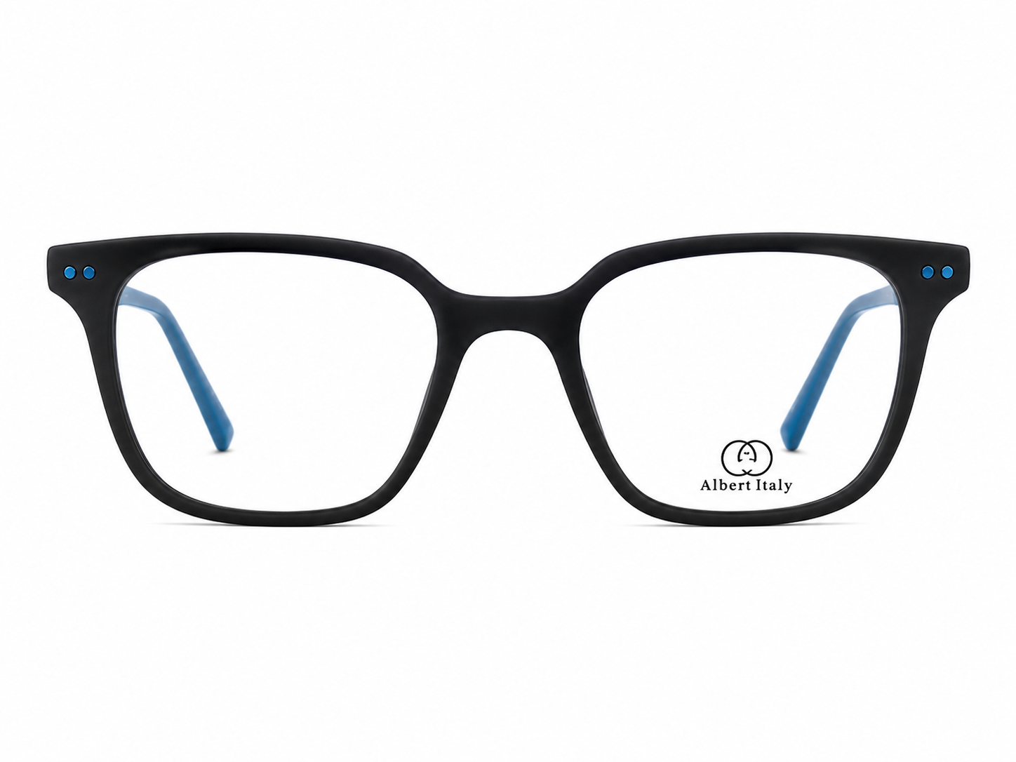 Albert Italy Matte Black & Steel Blue Square Frame - Image 2