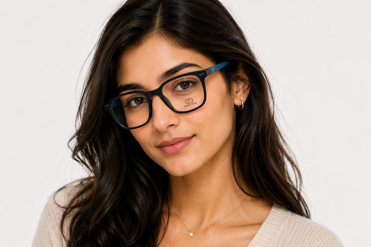 Albert Italy Matte Black & Steel Blue Square Frame - Image 4