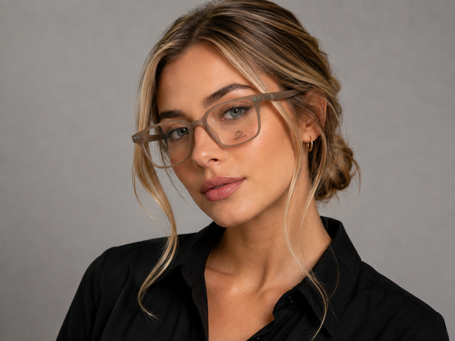 Albert Italy Matte Translucent Beige & Teal Square Frame - Image 5