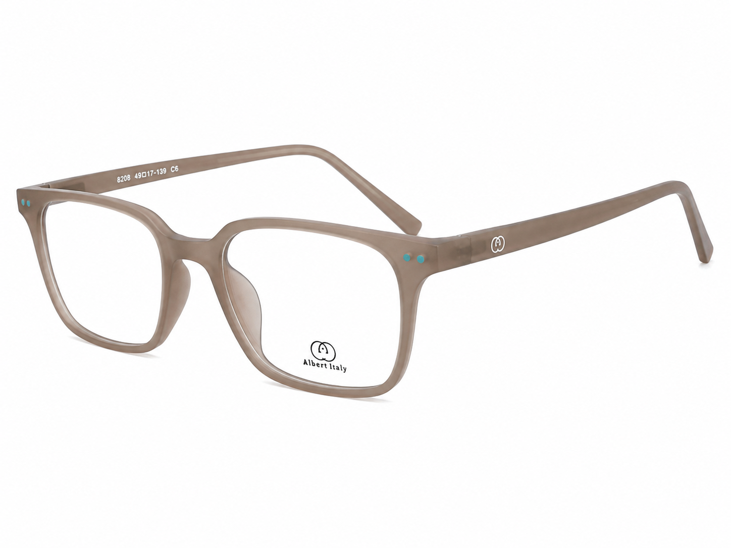 Albert Italy Matte Translucent Beige & Teal Square Frame - Image 2