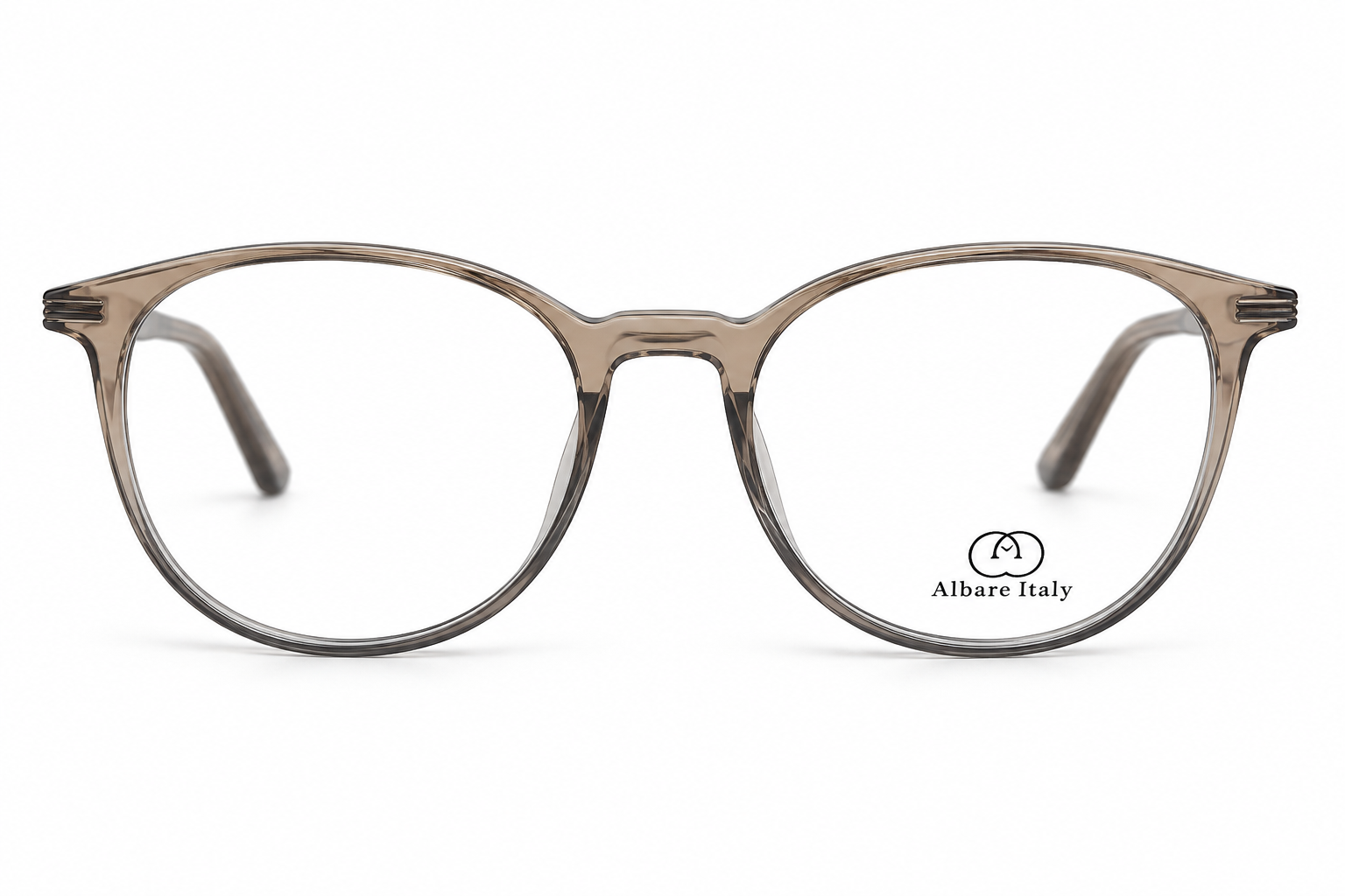 Albert Italy Translucent Taupe Grey Round Panto Frame - Image 2