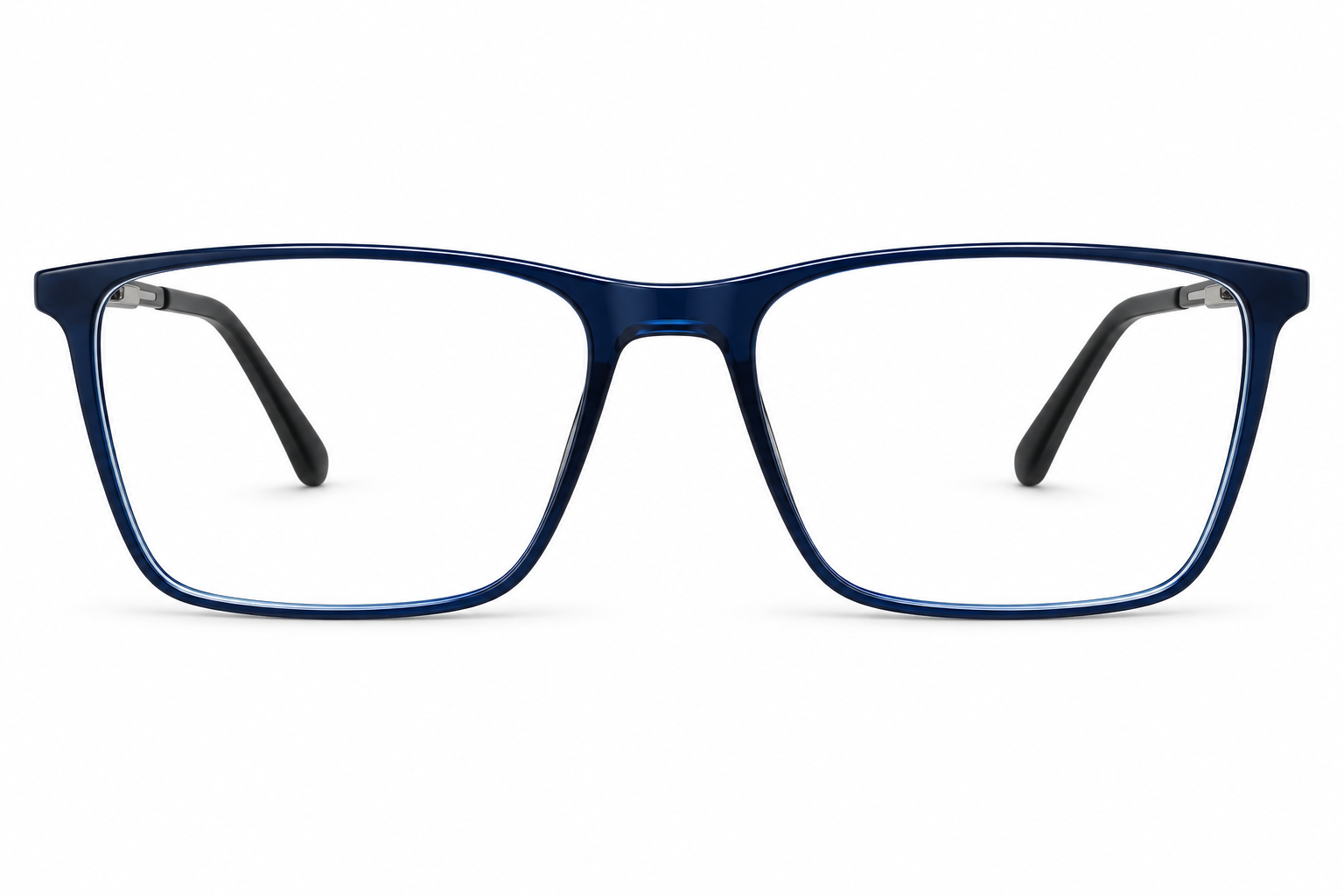 Albert Italy Translucent Navy & Silver Rectangular Frame