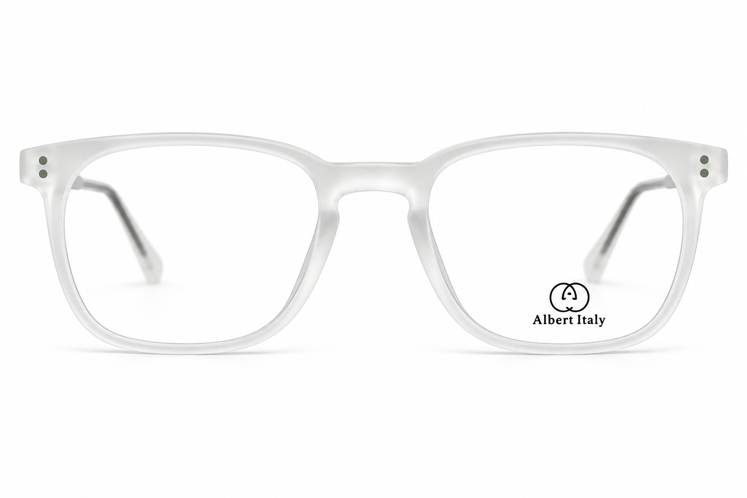 Albert Italy Frosted Crystal & Green Rounded Square Frame