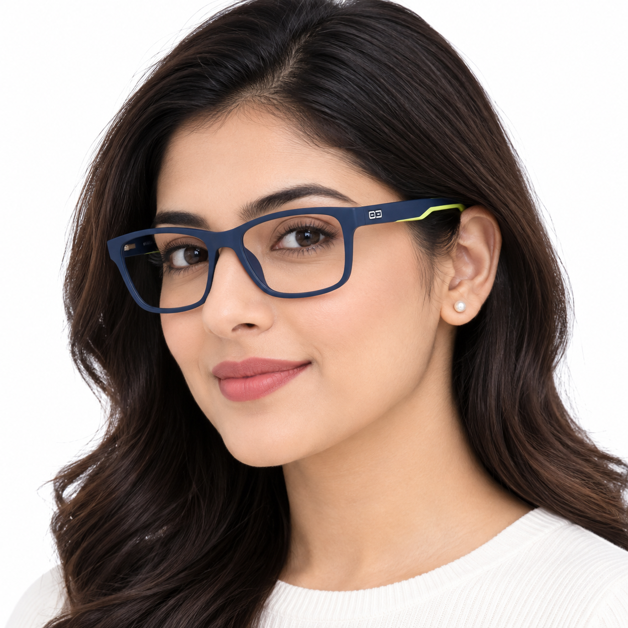 O3 Matte Navy & Lime Yellow Wayfarer Frame - Image 4