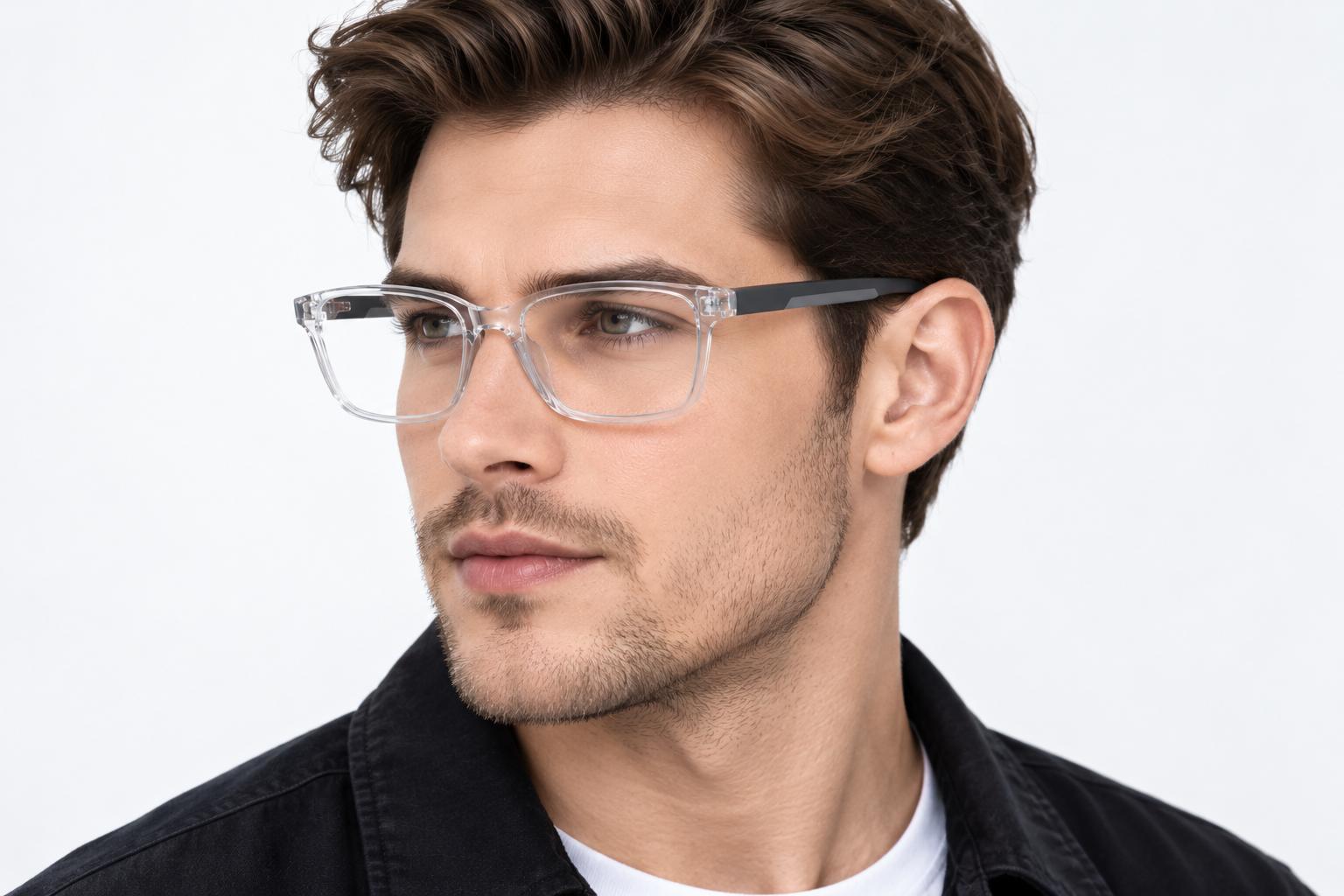 O3 Crystal Clear & Matte Black Grey Frame - Image 3