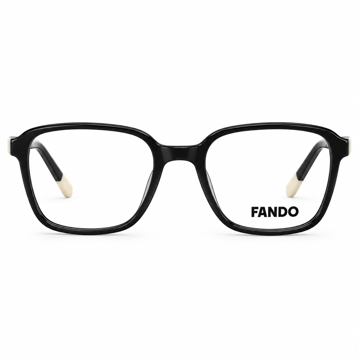FANDO Glossy Black & Cream Round Panto Frame - Image 2