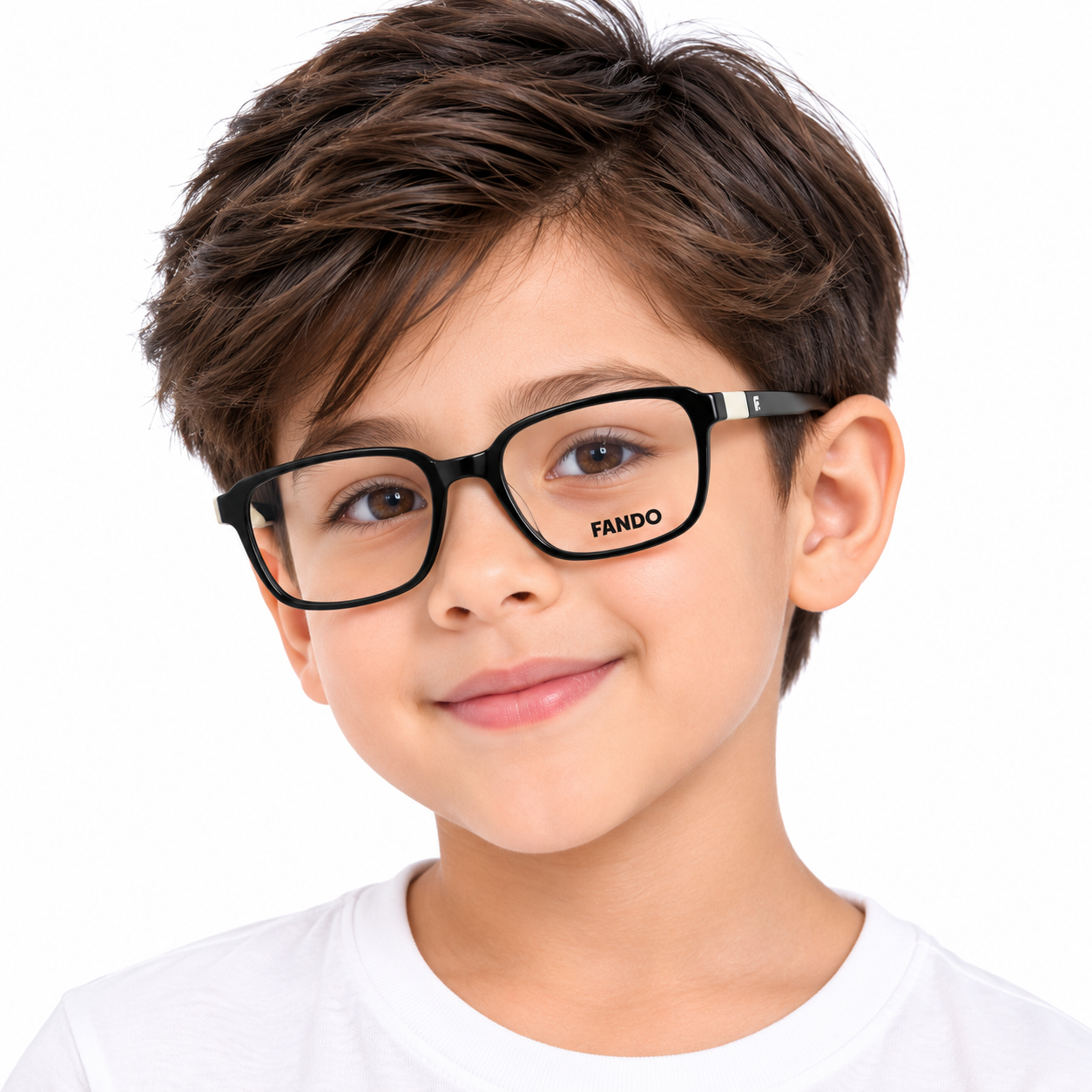 FANDO Glossy Black & Cream Round Panto Frame - Image 4